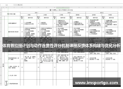 体育普拉提计划与动作连贯性评分机制课程反馈体系构建与优化分析